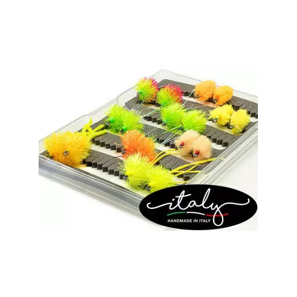 Selección moscas hotfly ESTANQUE PLUS V2 - 18 moscas BL con caja