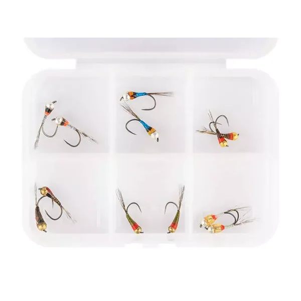 Selección moscas hotfly PERDIGONS LTD - 12 moscas BL con caja