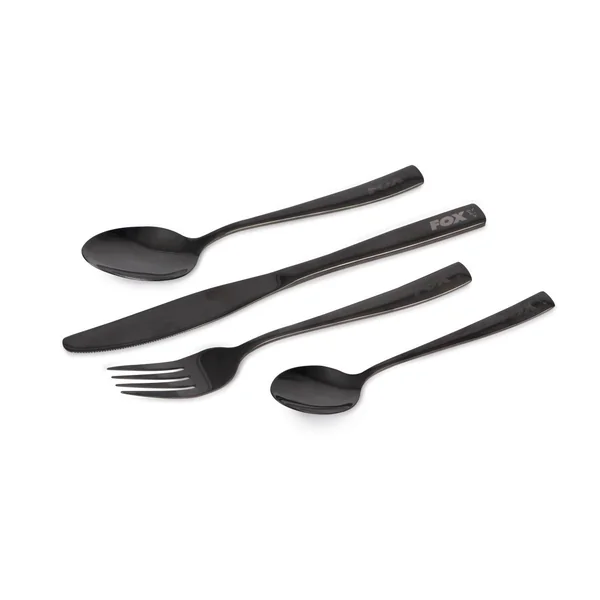 Set de cubiertos de acero inoxidable negro para cocina