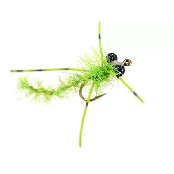 Shiny Chartreuse Dragonfly Nymph mosca carpa - Imagen 3