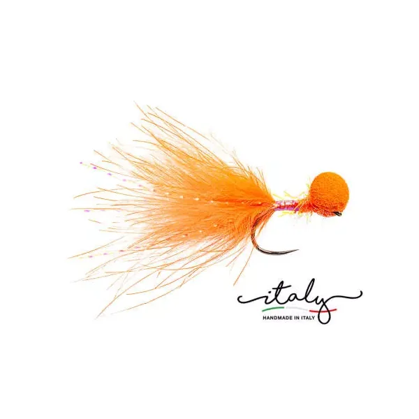Shiny Marabou Booby Orange mosca lago