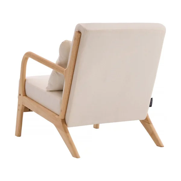 Sillón "Clinton" de madera de estilo escandinavo - Beige - Imagen 4