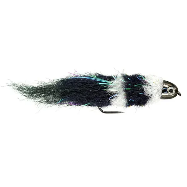 Smothy Baitfish White Black streamer trucha