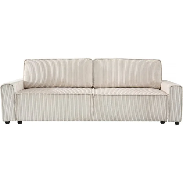 Sofá cama de pana "Montaigne" - 3 plazas - Beige