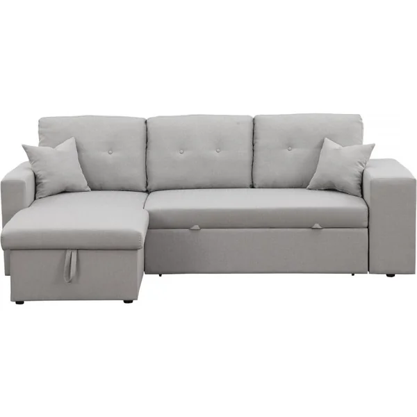 Sofá cama esquinero/reversible "Axel" - 3 plazas - Gris claro
