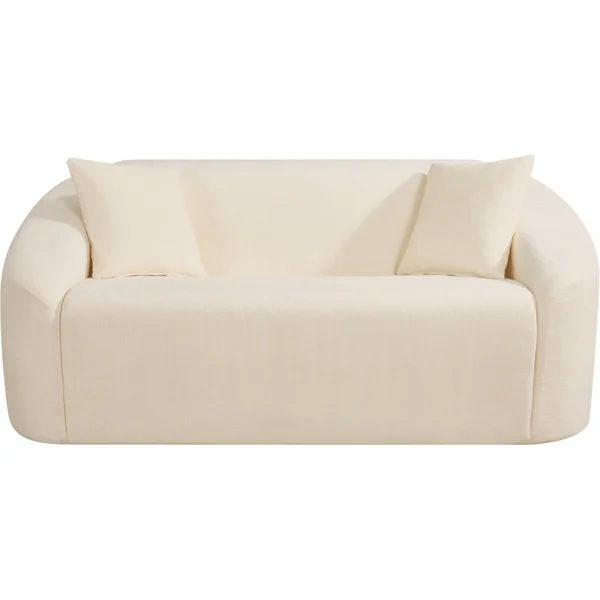 Sofá fijo recto de tela "Ondine" - 2 plazas - Beige
