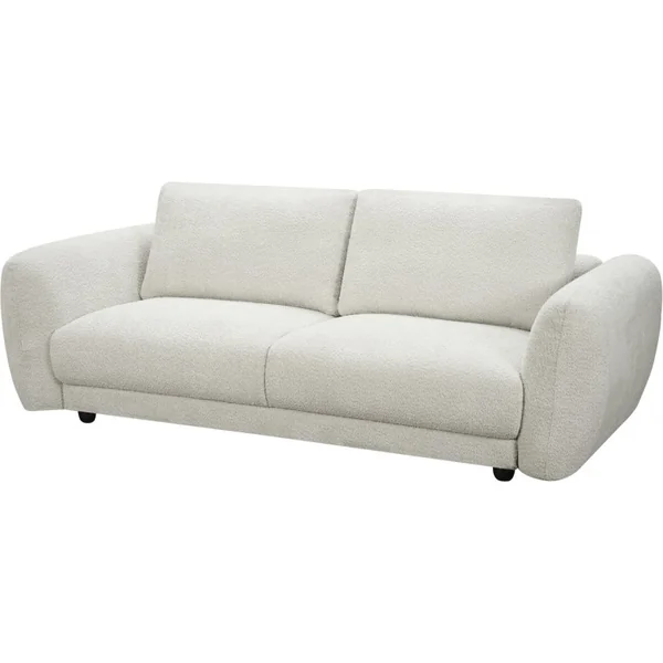 Sofá reto em tecido chenille "Saint Germain S" - 3 lugares - bege