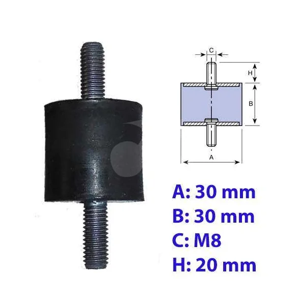 SOPORTE CILINDRICO MACHO 30X30