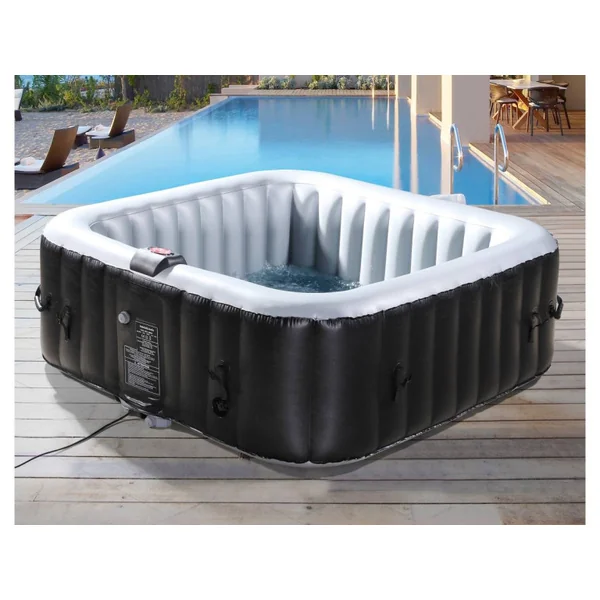 Spa hinchable NICE en PVC - 6 plazas - Gris/Noir