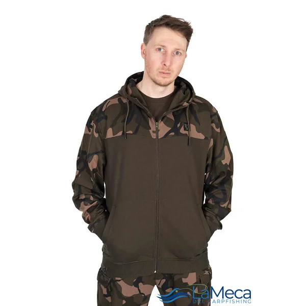 SUDADERA FOX LW KHAKI/CAMO SPLIT ZIP HOODY