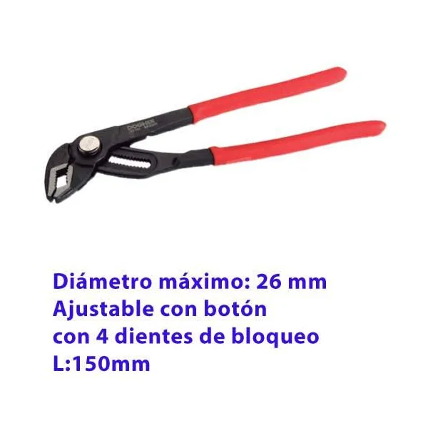 TENACILLA AJUSTE TAPIDO BOTON 150 MM