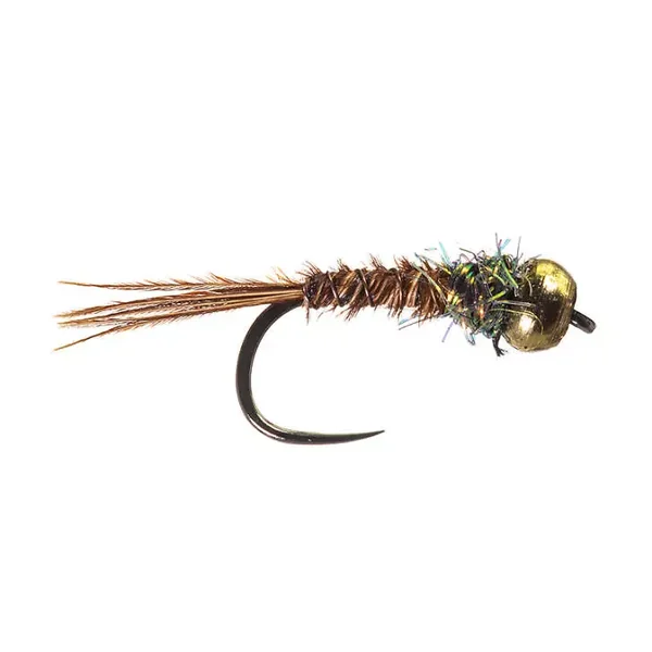 Tiny Brown Pheasant Nymph Brass Bead BL beadhead nymph