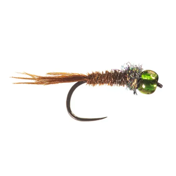 Tiny Brown Pheasant Nymph Glass Bead BL ninfa con bola