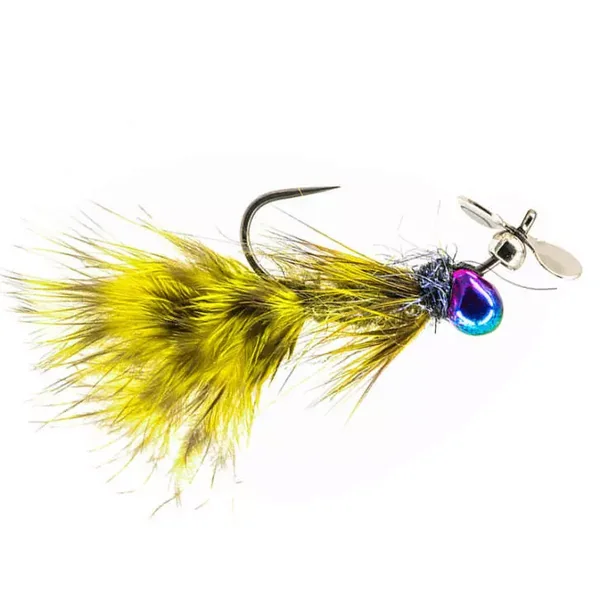 Tiny Roto Monster Olive Barred mosca spinning