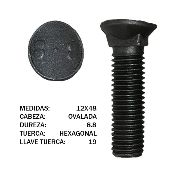 TORNILLO CONICO OVAL 12X48 8.8