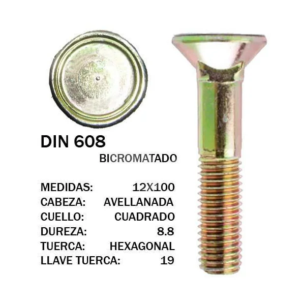 TORNILLO DIN 608 12X100 12,9