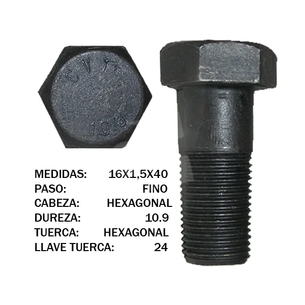 TORNILLO DIN 960 ROTOVATOR 16X40 10.9