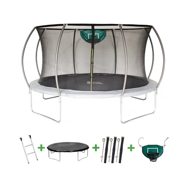 Trampolim com rede interior "jumper" - Ø 4,25 m - Cinza