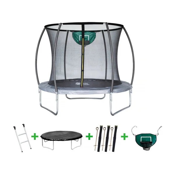 Trampolim com rede interior "jumper" - Ø 4,60 m - Cinza