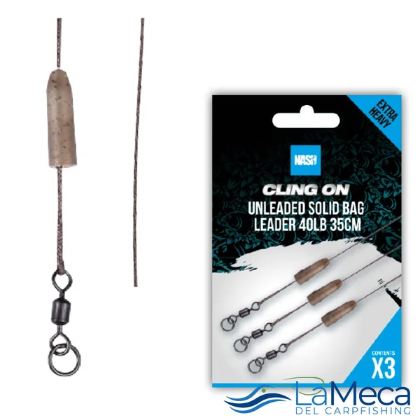 UNLEADED SOLID BAG LEADER CLING ON NASH 40lb