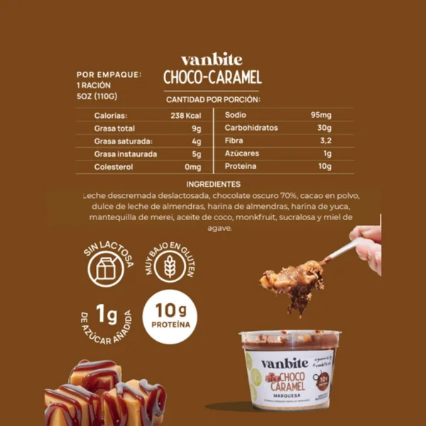 Vanbite Marquesa de Choco-Caramel 10gr Protein 141gr - Imagen 3
