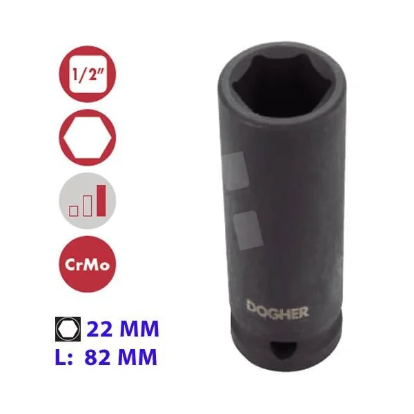 VASO IMPACTO HEXAGONAL 1/2" LARGO 22MM