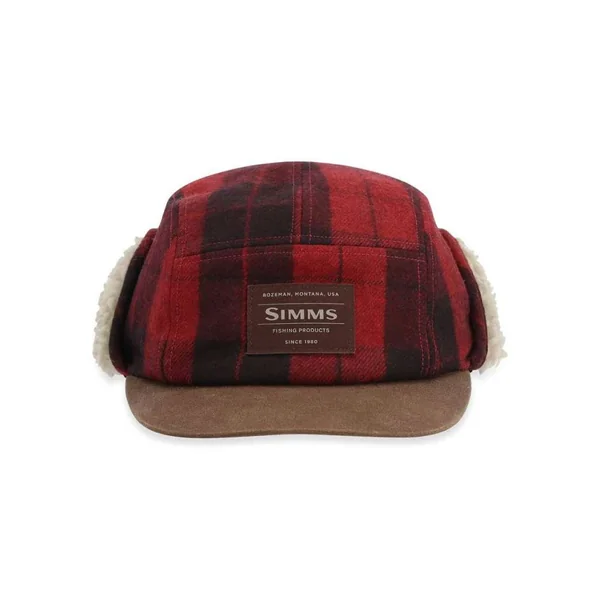 Visera Coldweather Cap Red Buffalo Plaid Simms