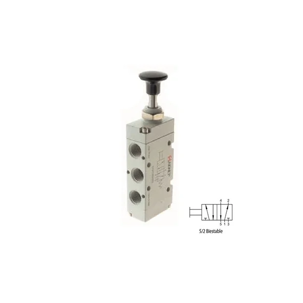 VÁLVULA MANUAL 5/2 VÍAS BIESTABLE REF. 1VT1 5 AIGNEP
