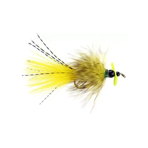 Yellow Hot Wooly Bugger Evo streamer lago
