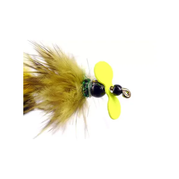 Yellow Hot Wooly Bugger Evo streamer lago - Imagen 2